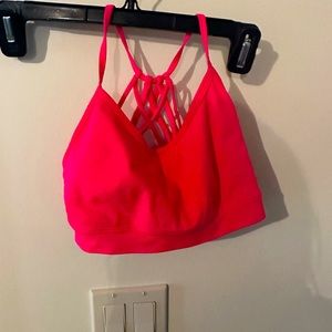 Pink Fabletics sports bra